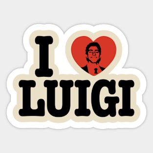 I LOVE LUIGI (face inside heart) Sticker